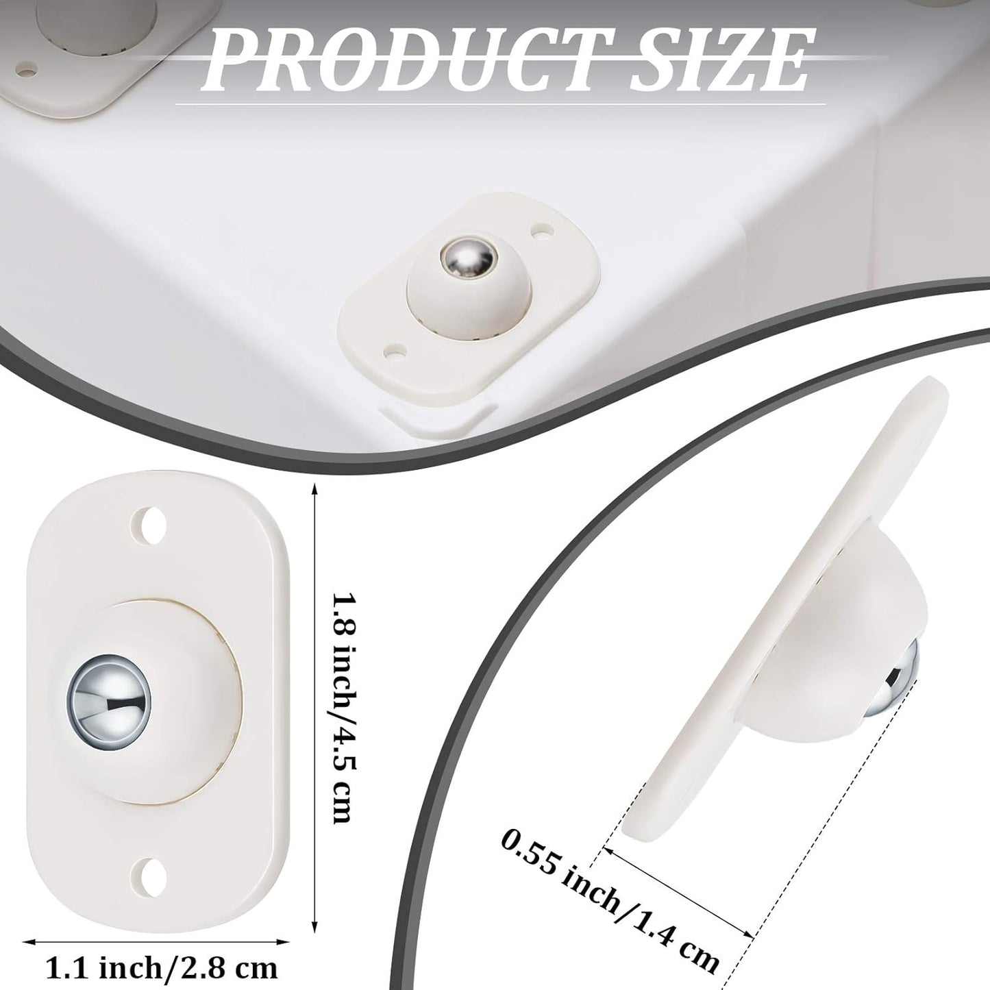 8 Pcs Self Adhesive Caster Wheels Appliance Rollers Appliance Sliders for Kitchen 360° Swivel Universal Wheel Mini Small Kitchen