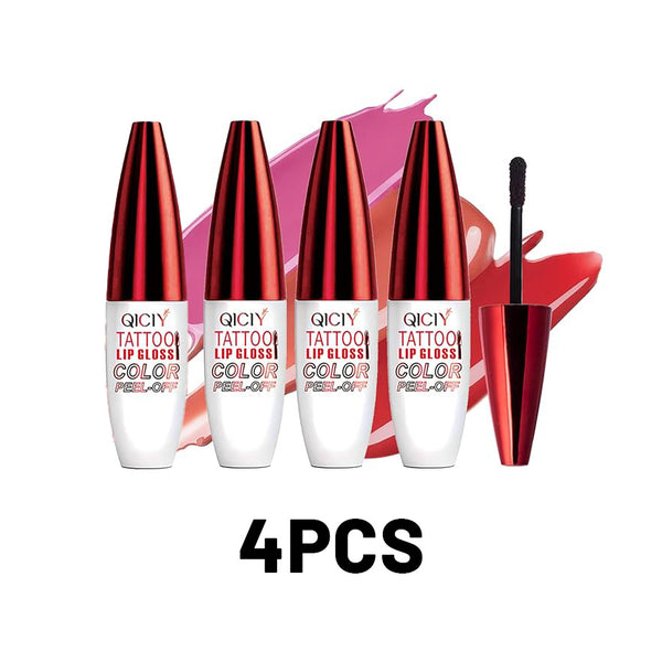 4PCS Peel Off Lip Stain Lip Tint Set - Waterproof Long-Lasting Tear-off Lip Gloss