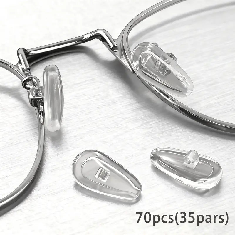 Eyeglass Nose Pad Kit · Upgraded Ultra-Soft Silicone Air-Cushion · Non-Slip Screw-In Repair Kit with Included Tools and Accessories