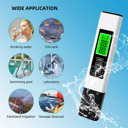 Water Quality Tester, 3 in 1 Digital Water TDS Meter, EC Meter & Temperature