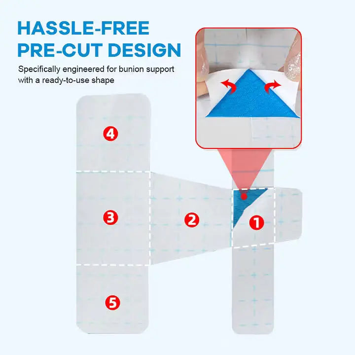 30PCS Pre‑Cut Bunion Corrector Kinesiology Tape