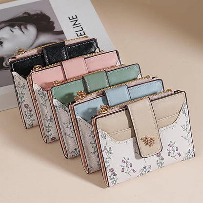 Women's Genuine Leather Cute Floral Wallet