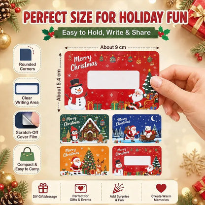 80Pcs Cartoon Christmas Scratch Cards DIY Christmas Gift Ideas for Kids Xmas Party Supplies