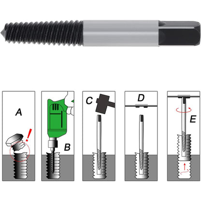 5PCS Screw Extractor Easy Out Set Drill Bits