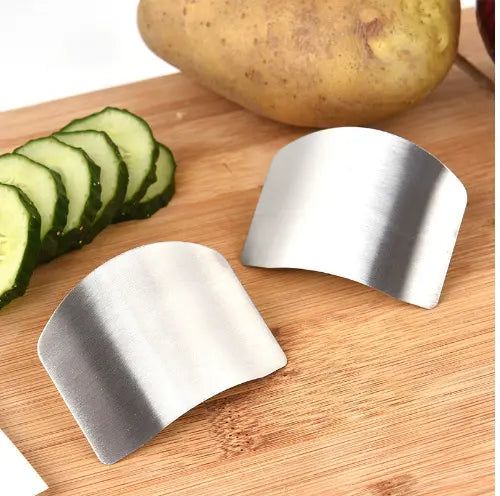 2 Pcs Stainless Steel Finger Protector for Cutting Food