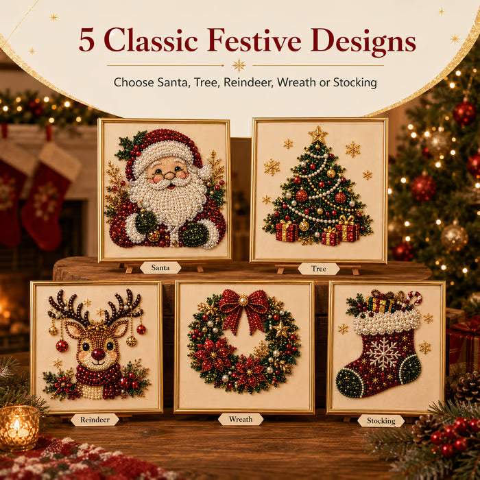 DIY Christmas Pearl Diamond Painting Art Kit With Frame