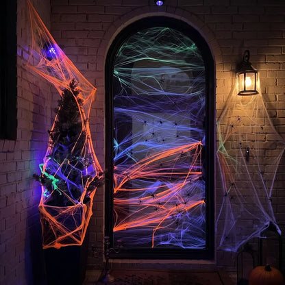 4PCS Glowing Halloween spiderweb decoration