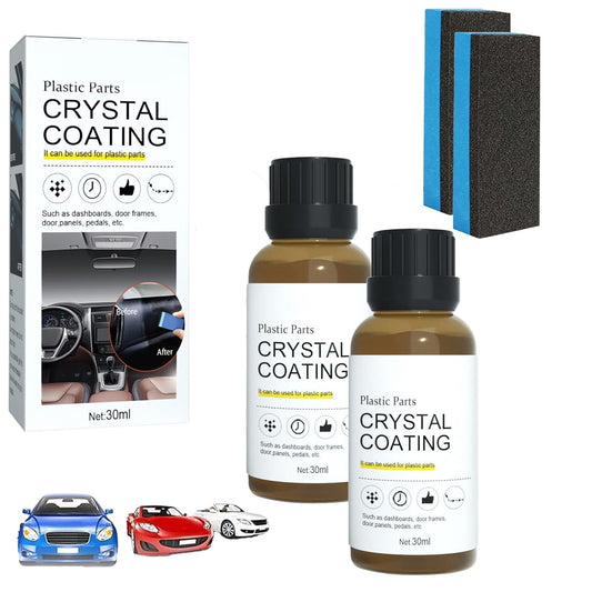 2pcs Crystal Coating for Car, Plastic Parts Refresher with Brush