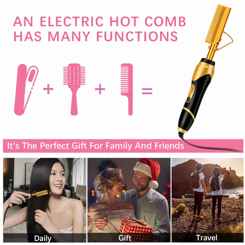 Electric Hot Comb for Black Hair, Wigs & Beard