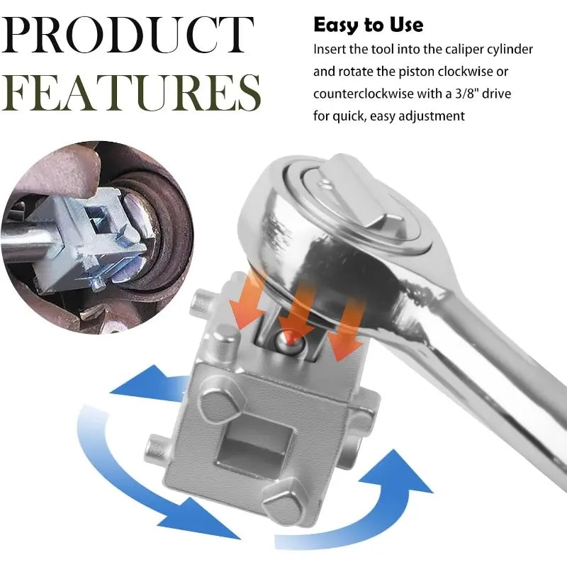 Brake Caliper Compression Tool – 3/8" Square Drive