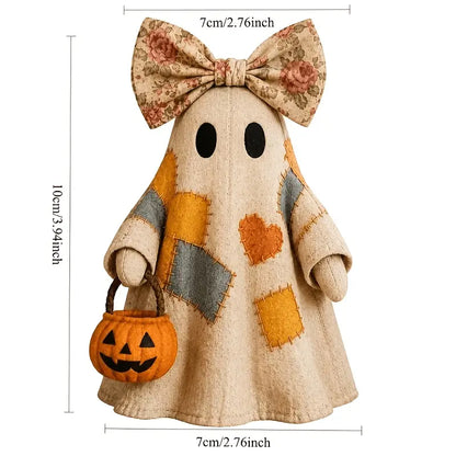 Vintage-Style Patchwork Ghost Halloween Light