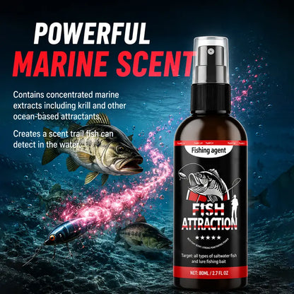 Fishing Attractant Spray for Lures, Concentrated Marine Scent Formula