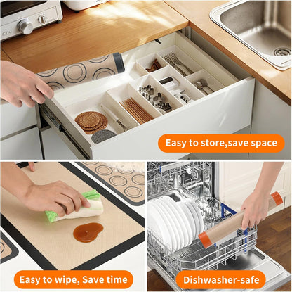 Non-stick, reusable oven baking mat