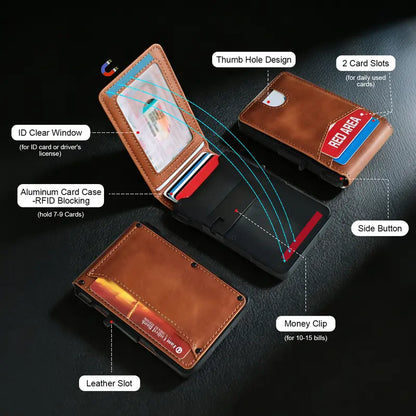 Premium Full-Grain Leather Men's Slim Wallet