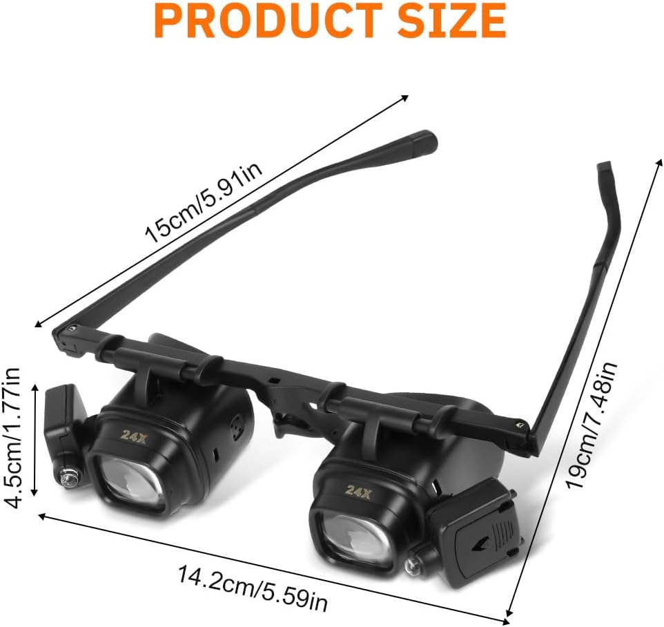 Head-mounted binocular magnifier with light