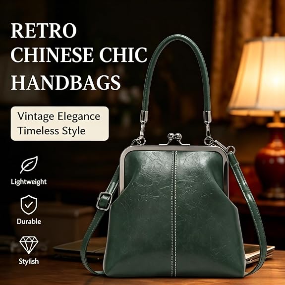 Retro style crossbody bag, fashionable and exquisite clip on bag