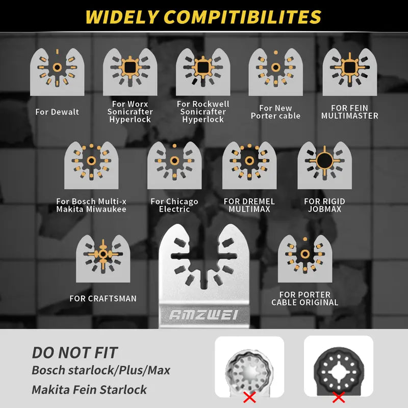 4PCS Diamond Reciprocating Multi-Tool Saw Blade