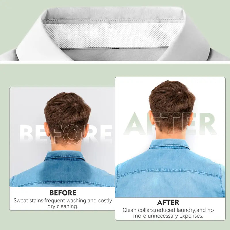 2 Rolls Sweat Pads Collar Protectors for Men Shirts