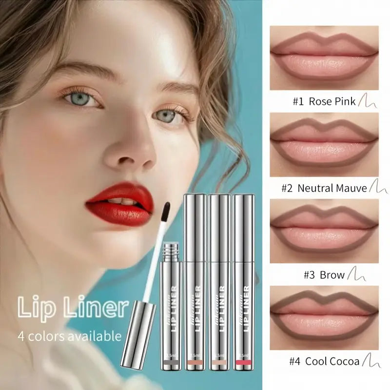4Pcs Peel off Lip Liner Stain, Lip Gloss Lip Tint Set