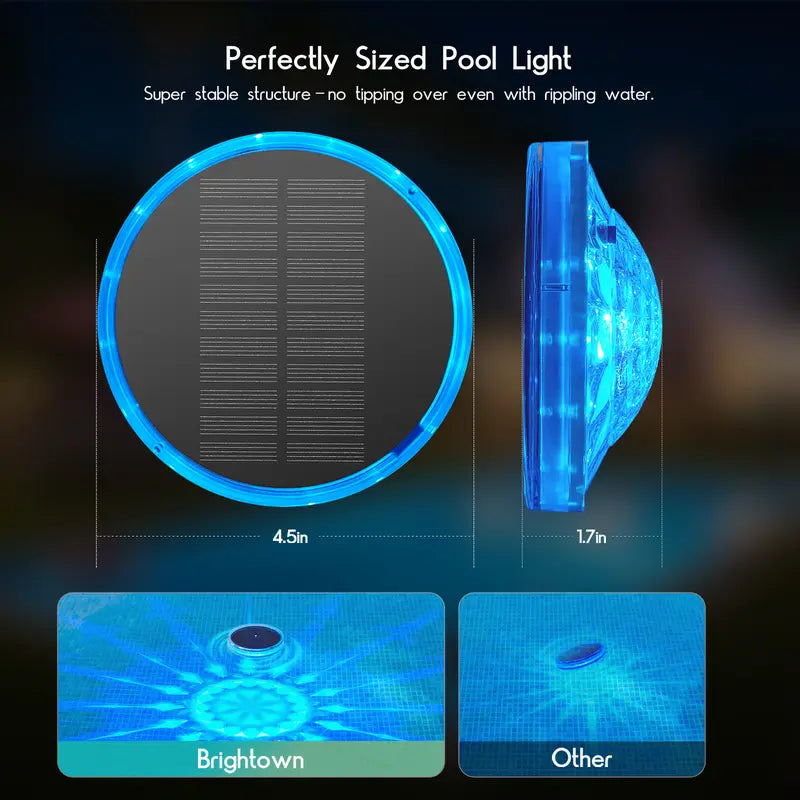 Solar Floating Pool Lights, RGB Pool Lights with Remote Control