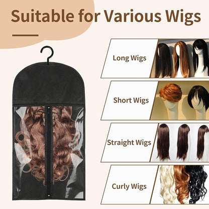 2 Pack Wig Storage Bags with Hangers