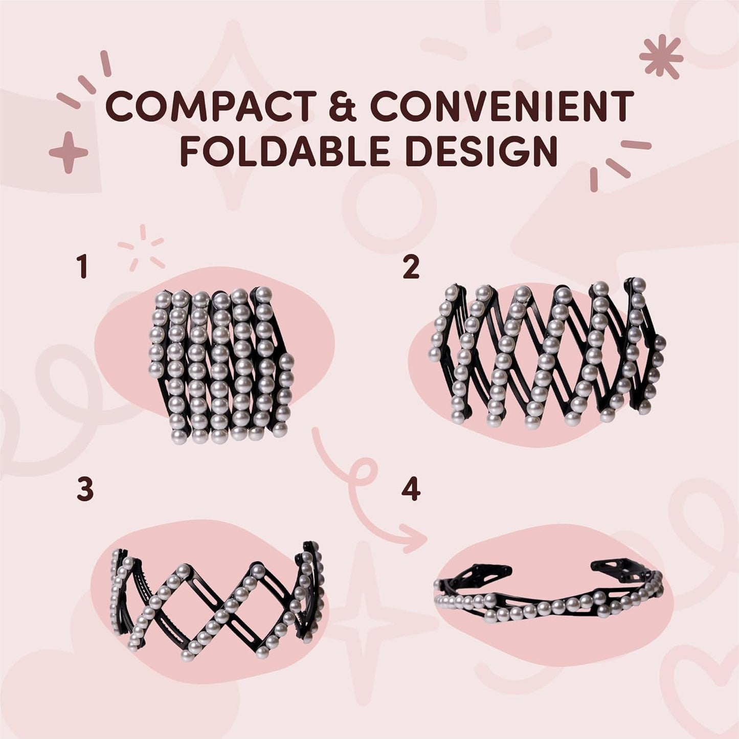 4PCS Foldable Anti-Slip Headband for Women
