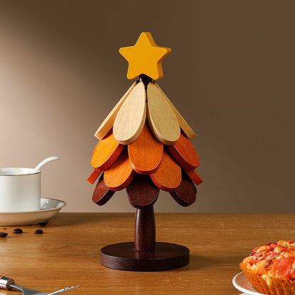 Wooden Christmas Tree Heat-Resistant Trivet