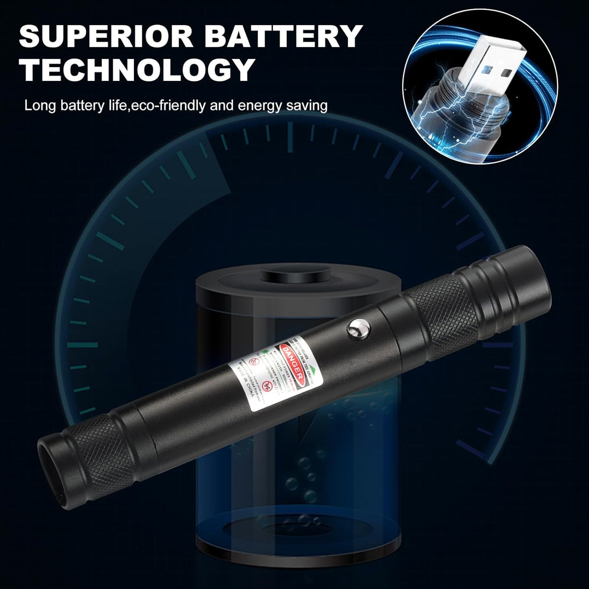 High Power Green Laser Pointer with Removable Star Cap
