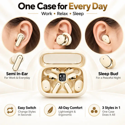 3-in-1 Bluetooth 6.0 Wireless Earbuds with Portable Charging Case