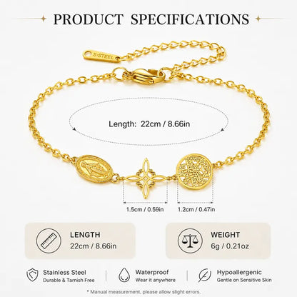 Retro Stainless Steel Triple Protection Bracelet
