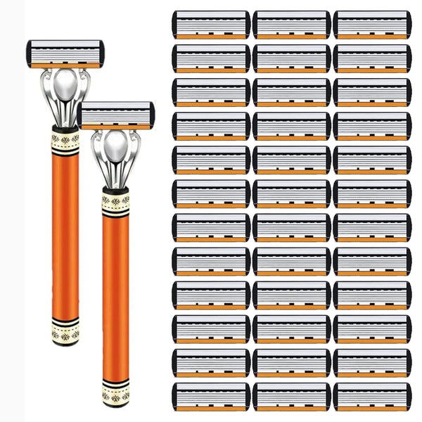 36Pcs Men's Razor Blade Replacement with PcsHandle