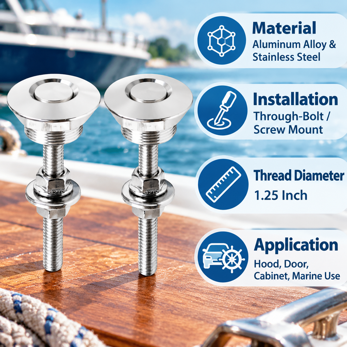 4Pcs Universal Aluminum Quick-Release Lock Latches