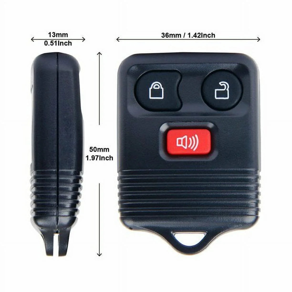 2 Pcs 3 Buttons Remote Key Fob Remote Compatible