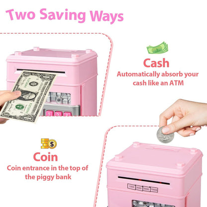 Electronic Piggy Bank ATM Machine Money Safe