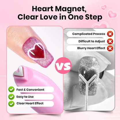 3 in 1 Cat Eye Magnet for Nails Art Tools Heart Shape