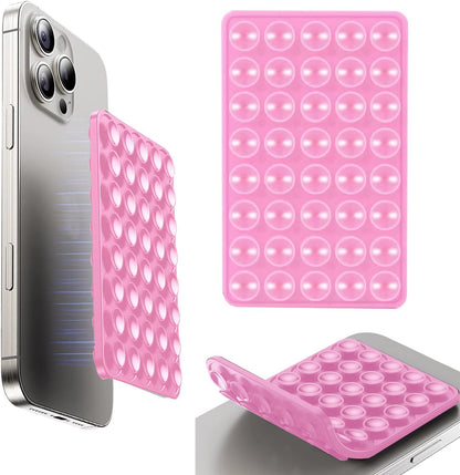 3Pcs Silicone Suction Cup Phone Case Mount - Double Sided, Strong Grip Holder for Selfie and Video