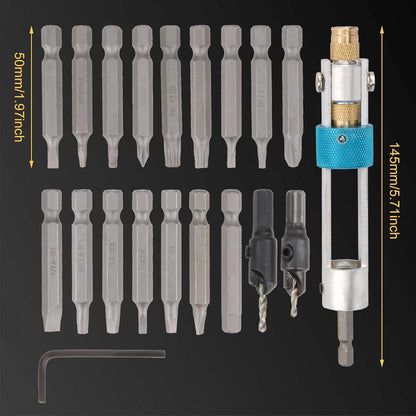 20Pcs/set Half Time Drill Driver Swivel Multi Screwdriver Bit Sets
