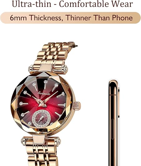 Elegant Ladies' Watch Stylish Steel-Band Watch with Diamond-Set Dial and Analog Display