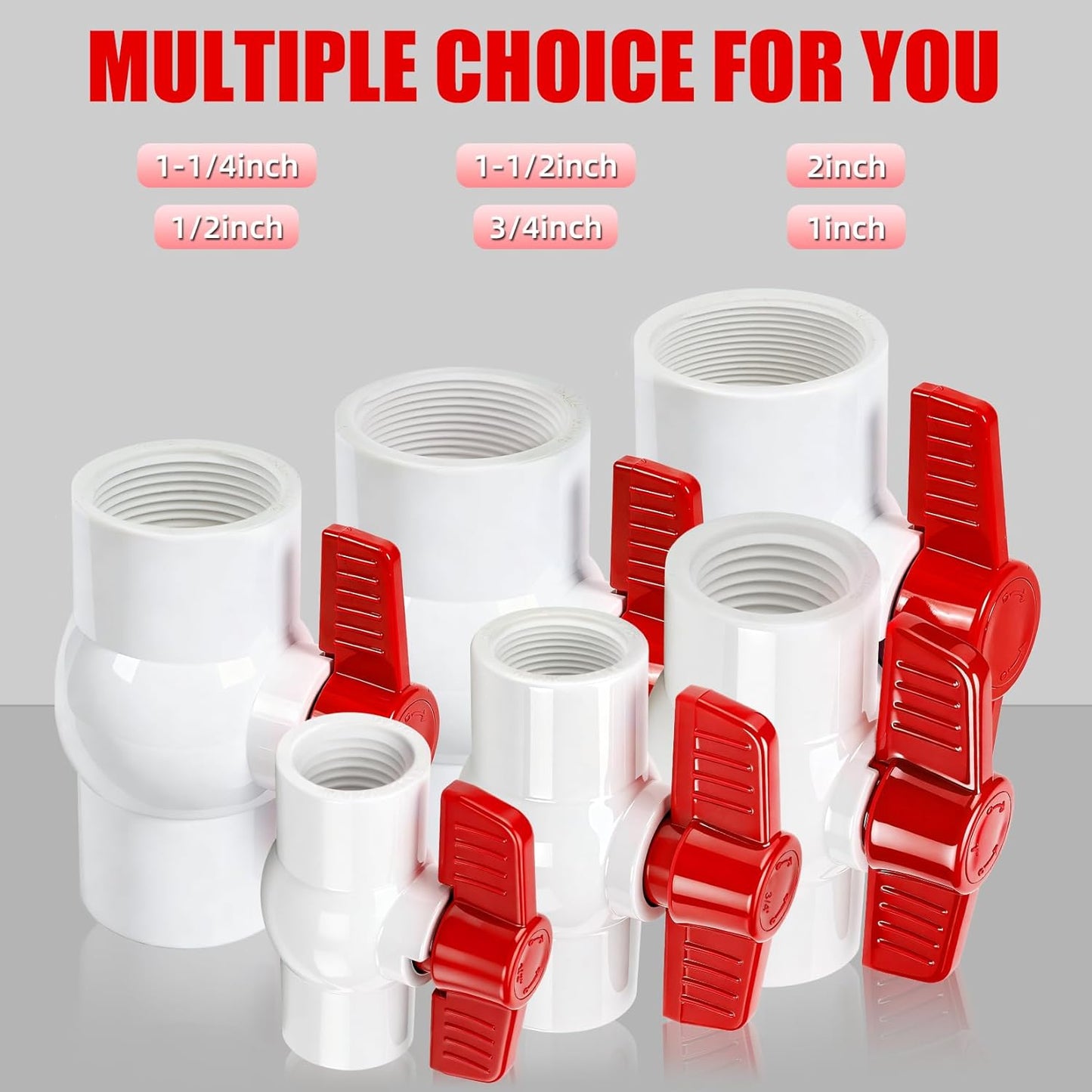 PVC Ball Valve Supply Pipe Knob Threaded Ends