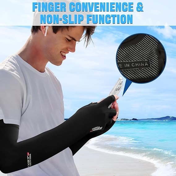Sun UV Protection Arm Sleeves for Men Women Driving Cycling Sports