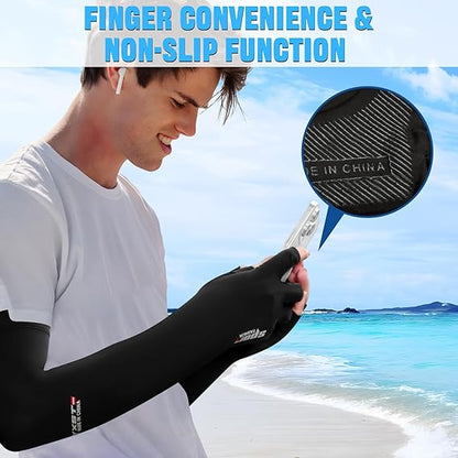 Sun UV Protection Arm Sleeves for Men Women Driving Cycling Sports