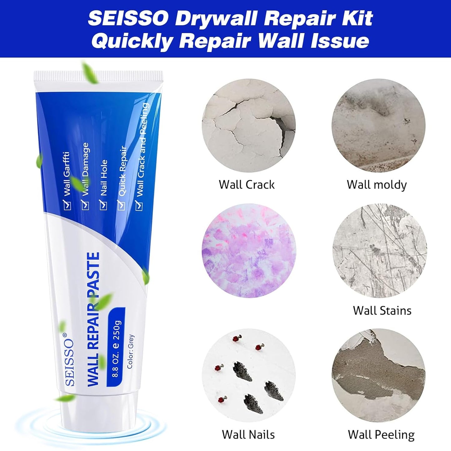Eco-Friendly Wall Repair Paste, Repairs Leaks, Waterproofs And Prevents Mold