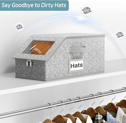 Stackable Baseball Cap organizer, Holds Up to 12 Hats, A Wardrobe Hat Organizer