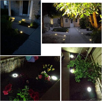 2pcs Outdoor Waterproof Mini Solar Ground Lights - Landscape Lighting for Yard Driveway Walkway