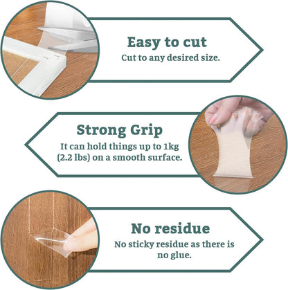 Nano Double Sided Tape, 1.2in x16.5 Feet Removable No Residue, Waterproof Multipurpose Tape