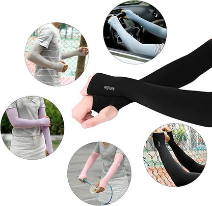 Sun Protection Cooling Arm Sleeves with Thumb Holes
