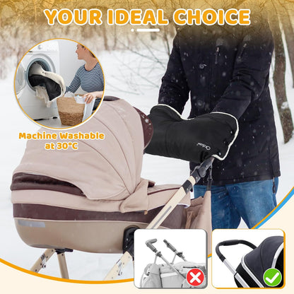Stroller Hand Warm Muff Pram Gloves Waterproof Anti-Freeze Fleece