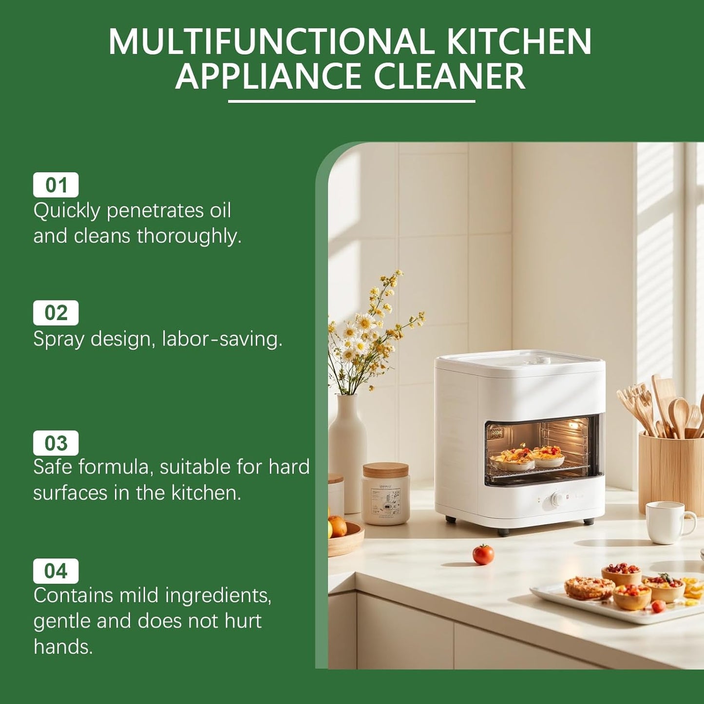 Multi Purpose Enzyme Foam Cleaner Degreaser for Oven, Stove, Range Hood