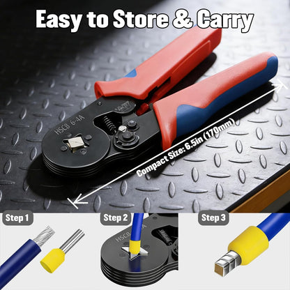 Ferrule Crimping Tool Kit - 200PCS Wire Ferrules with Ratchet Crimper Plier