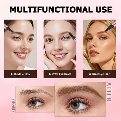 3pcs Waterproof Microblading Eyebrow Pencil Set- 4 Tips for Realistic Hair Strokes